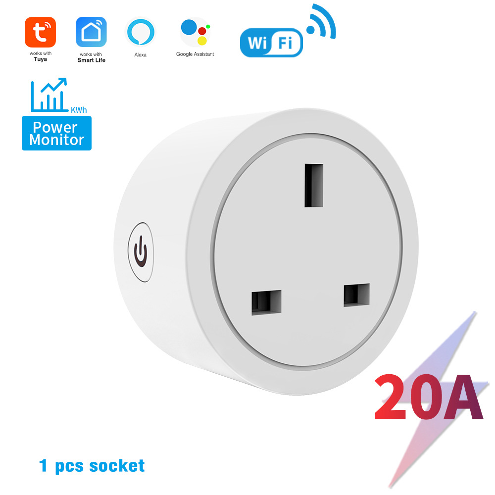 Smart Wall Socket - TUYA 20A WiFi Smart Socket with