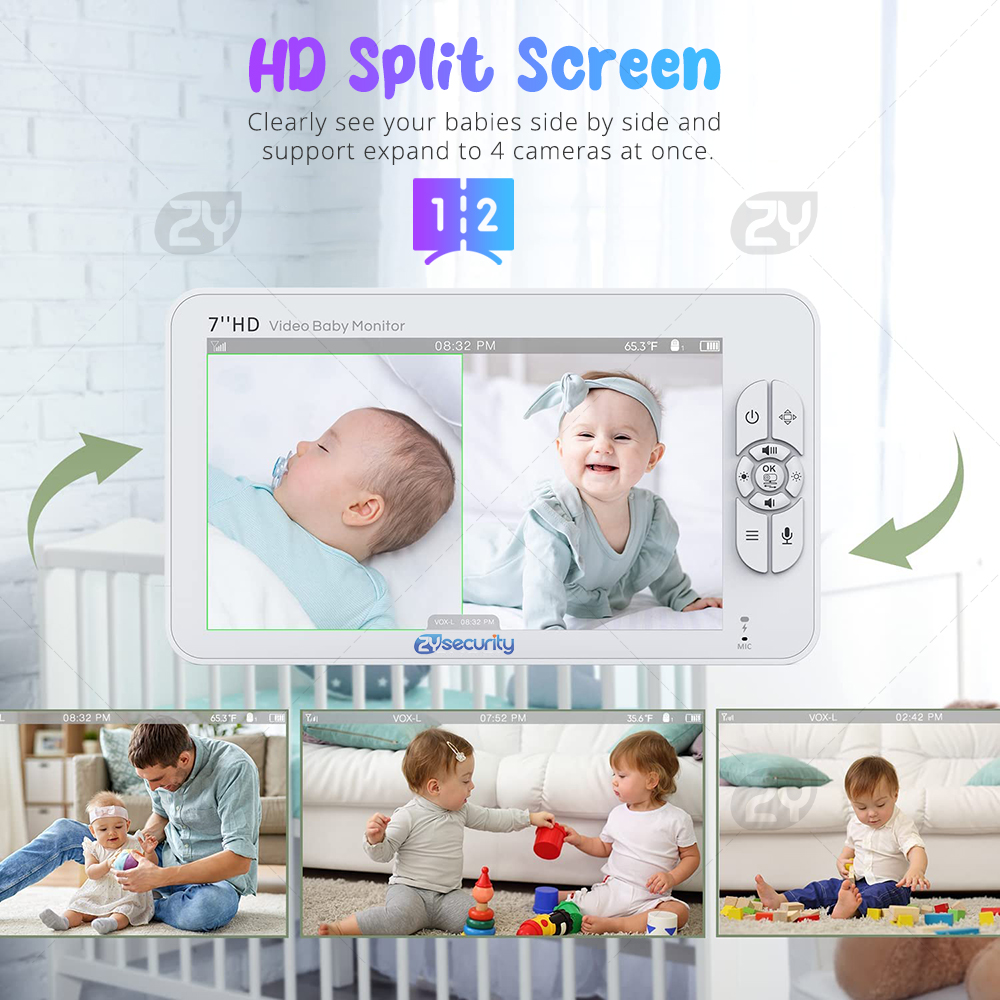 7.0 inch Video Baby Monitor HD - Smart Home Battery Camera recension och pris