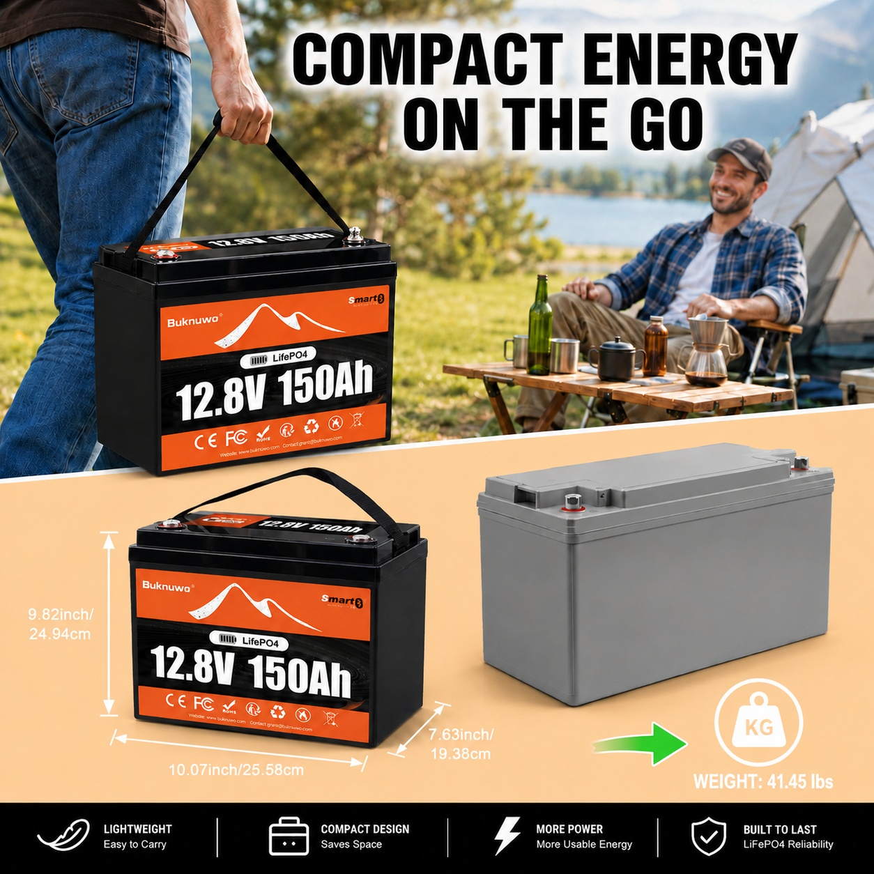 Buknuwo Smart 12V/12.8V 150Ah  - Smart Home Energy recension och pris