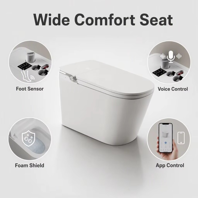 White Smart Toilet Square Bowl - Smart Home Hotel recension och pris