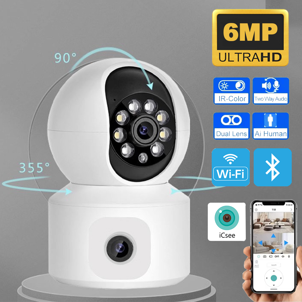 6MP ICSEE WiFi IP Camera Dual  - Smart Home Battery Camera Ezviz recension och pris