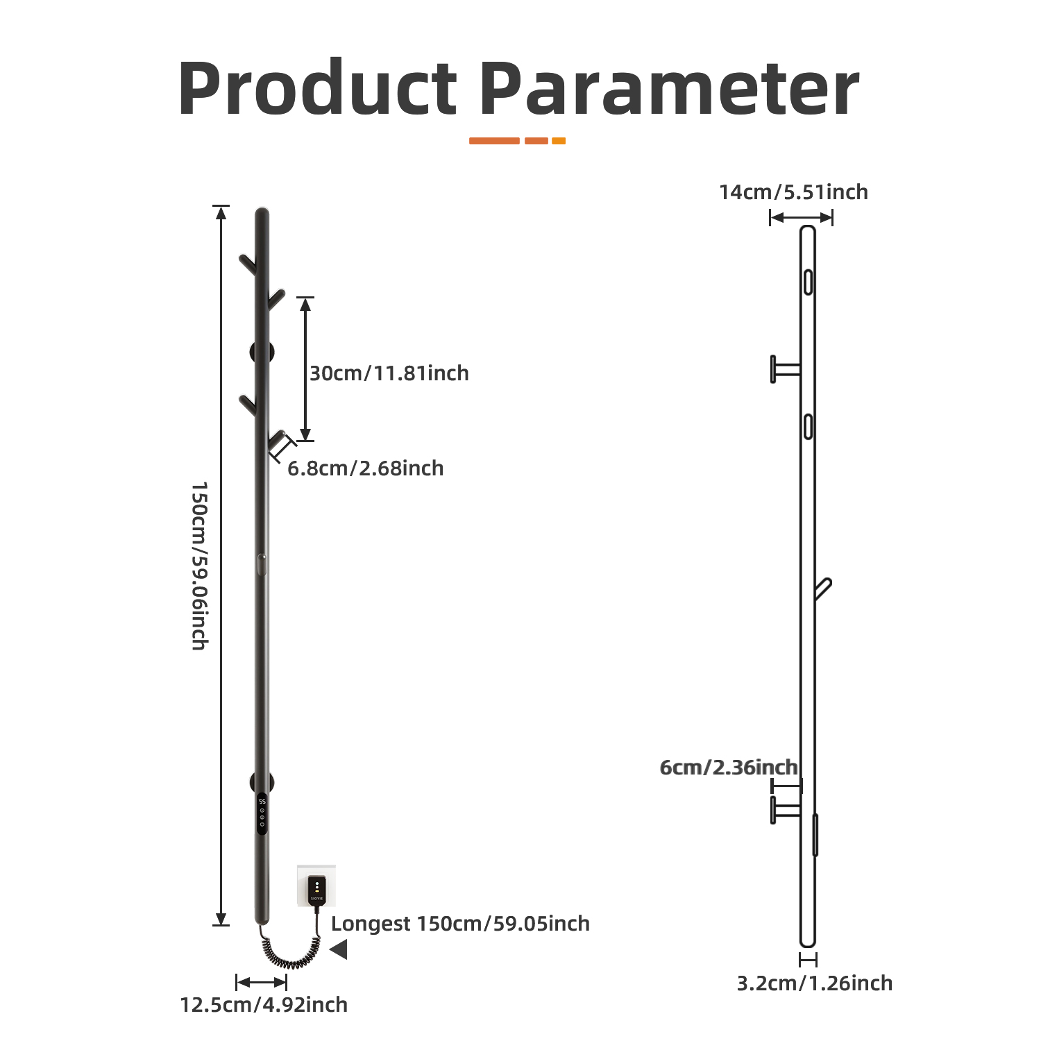Smart Electric Towel Rack Eco- - Smart Home Hotel recension och pris