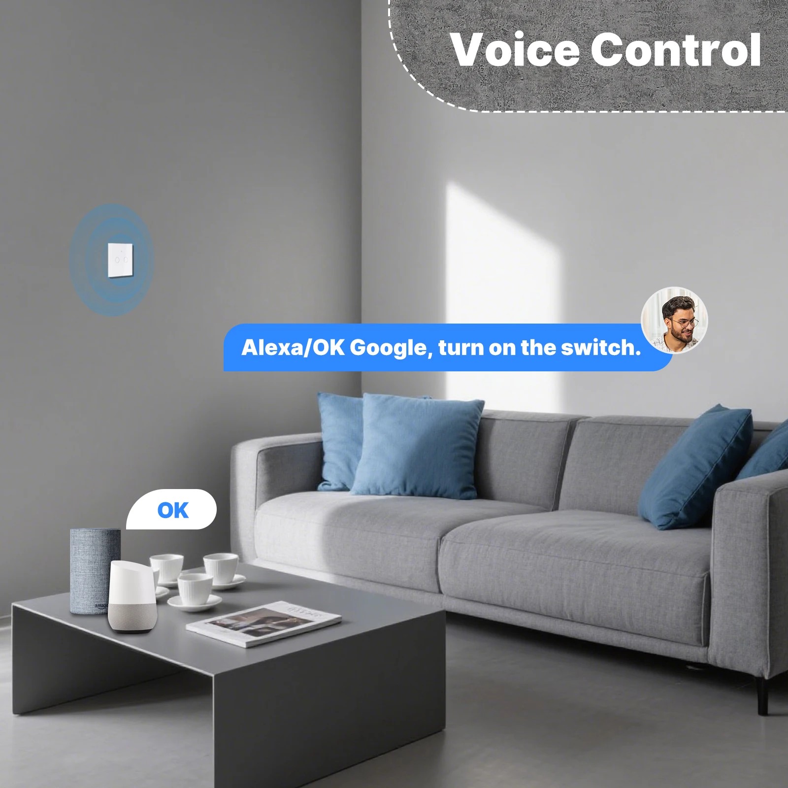 MOES WiFi+RF433 Smart Touch Sw - Smart Home Moes recension och pris