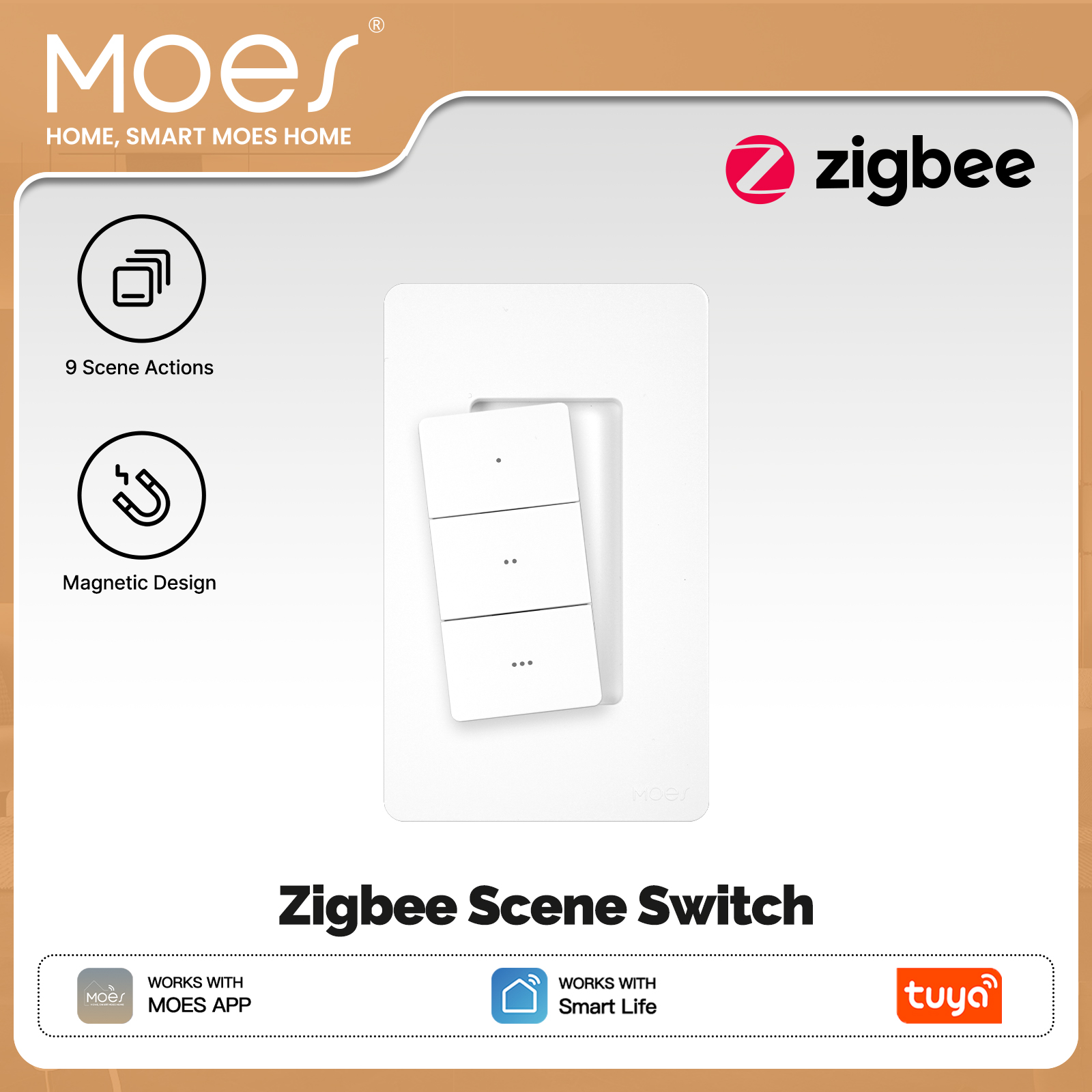 MOES Tuya Zigbee Smart Wireles - Smart Home Moes recension och pris