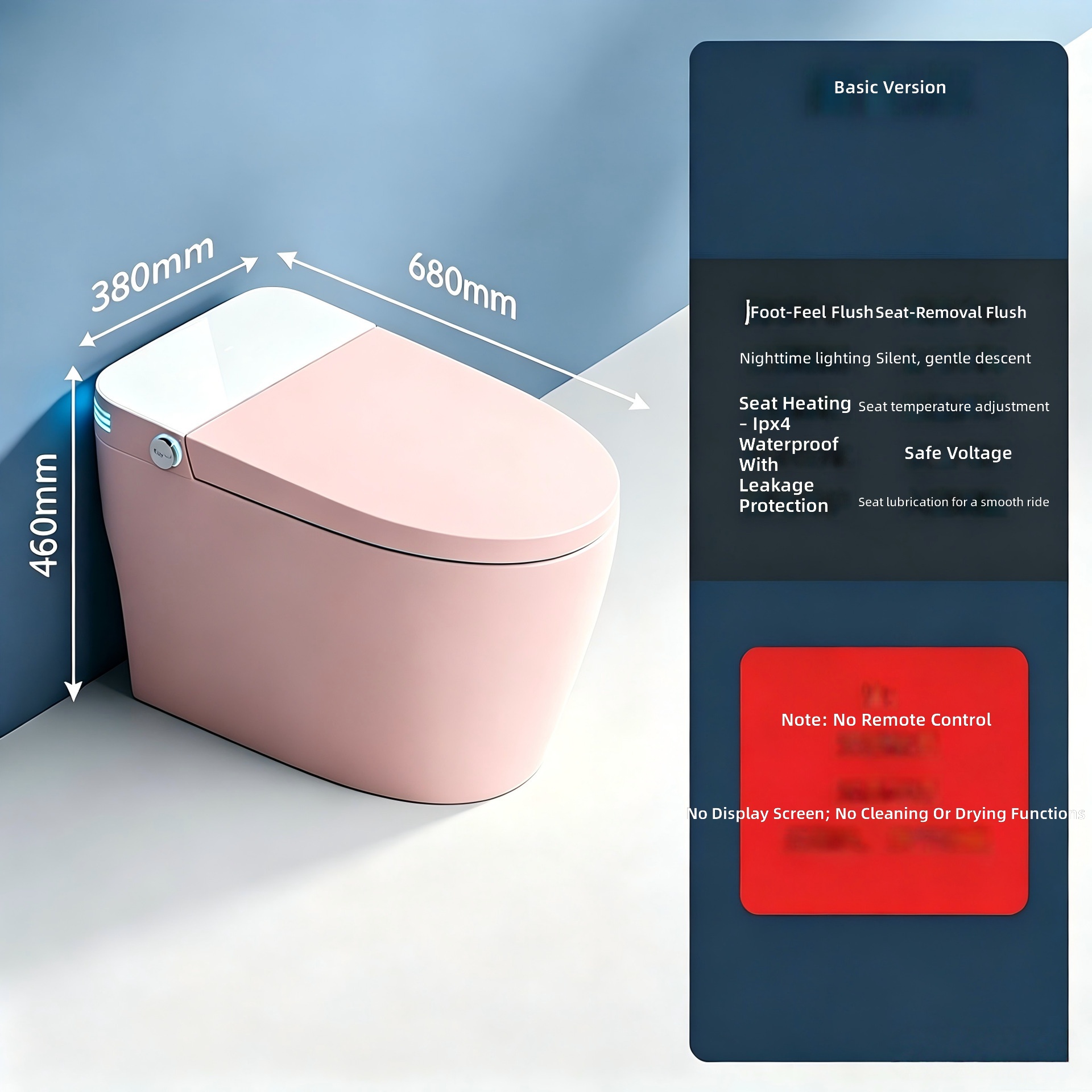 Smart Toilet, Pink, All-in-1 A - Smart Home Hotel recension och pris