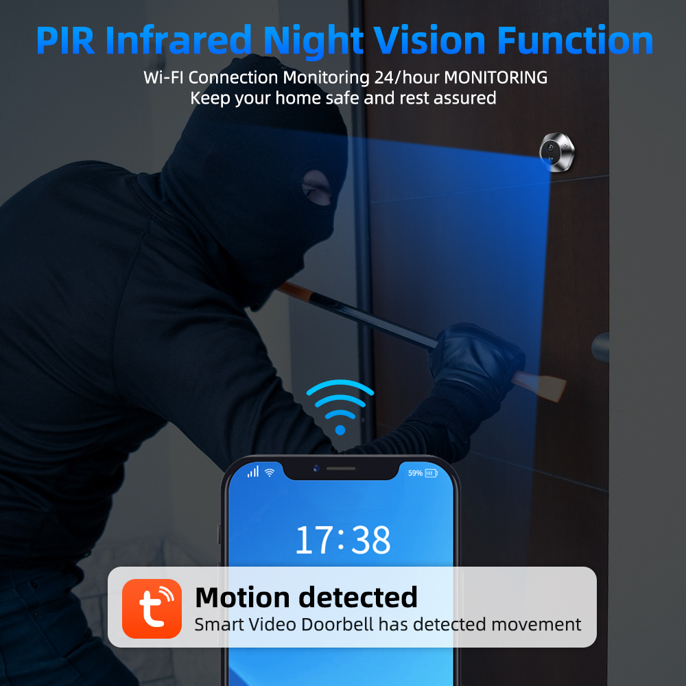 1080P WiFi Peephole Tuya Smart - Smart Home Battery Camera recension och pris