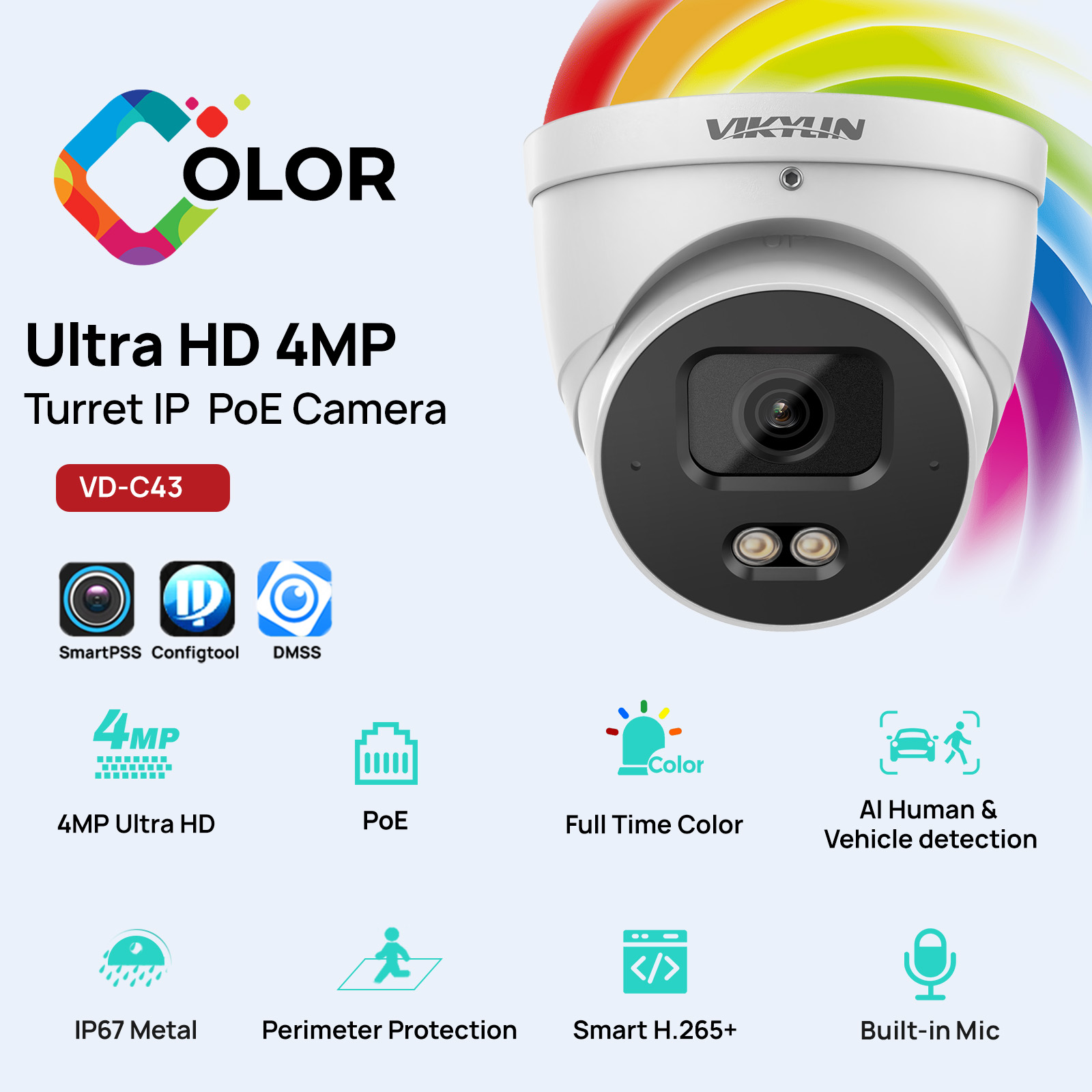 VIKYLIN 4MP Full Color IP Secu - Smart Home Login recension och pris